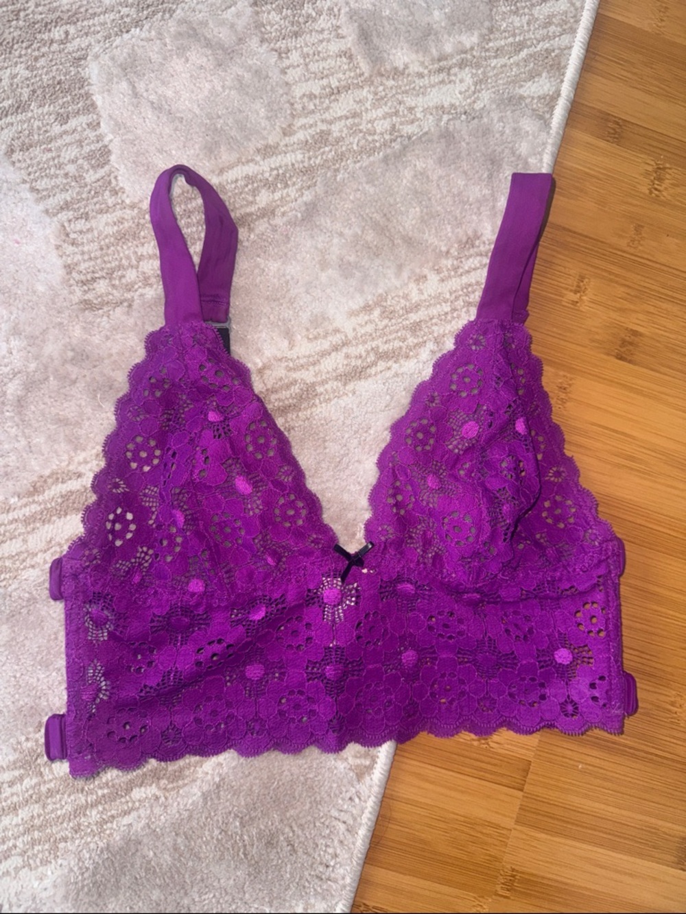 Fleur du Mal Vibrant Purple Floral Lace Bralette